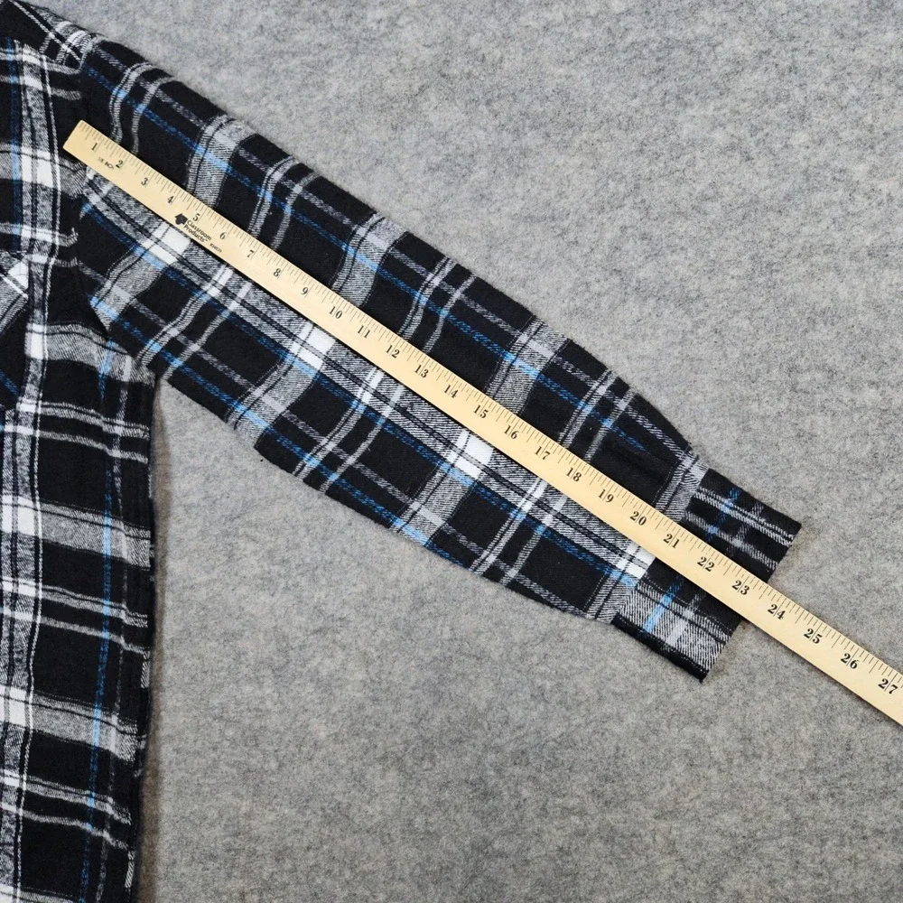 Authentic Plaids Men's NEW NWT Flannel Shirt Size M Cotton/Poly Black‎ & White
